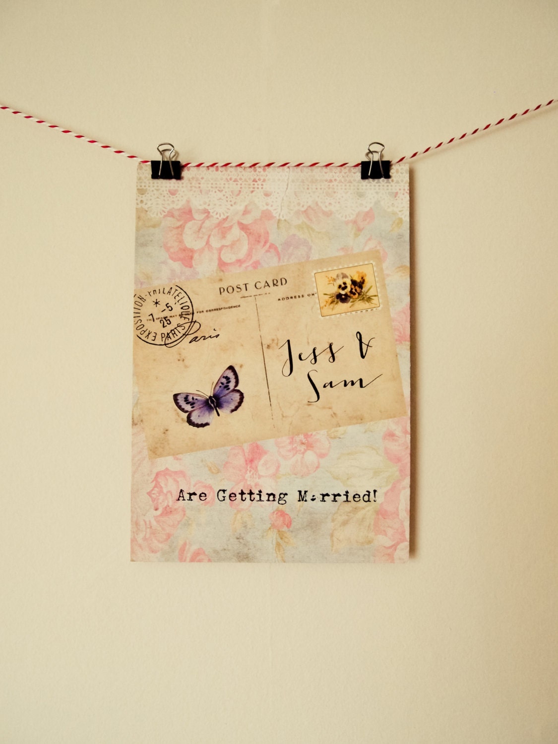 Rustic, Lace, Floral, Butterfly, DIY Printable Wedding Invitation and RSVP Il_170x135