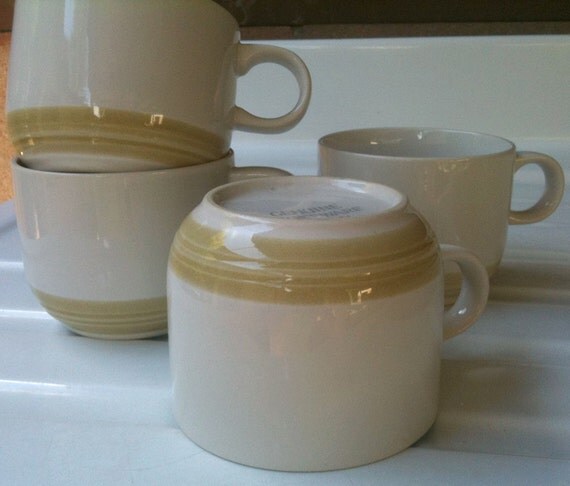 Genuine Stoneware Japan Vintage Stoneware Mugs 4 by TheDishGarden