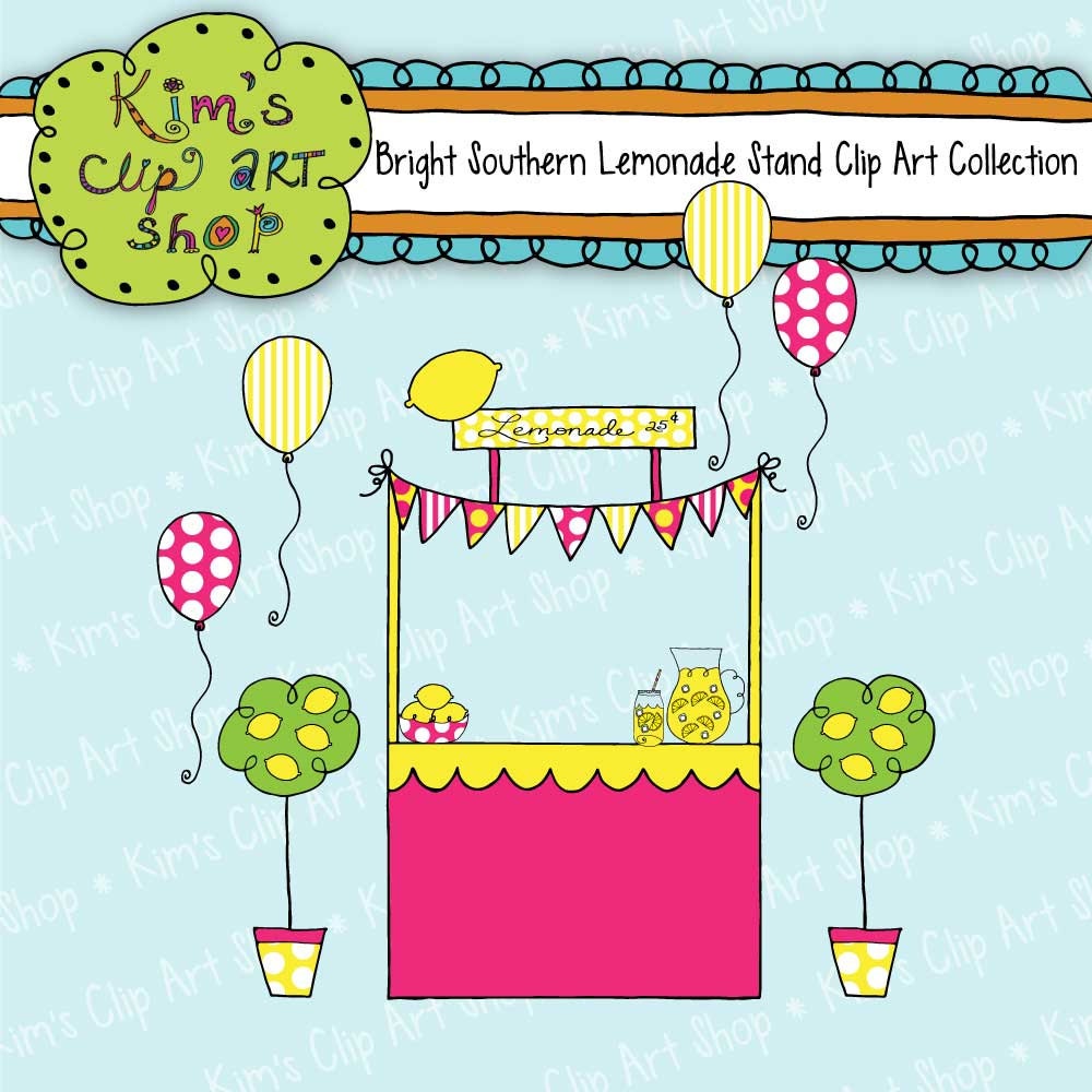 Lemonade Stand Clip Art digital scrapbooking, card making, stationery making, lemons, lemonade Il_170x135