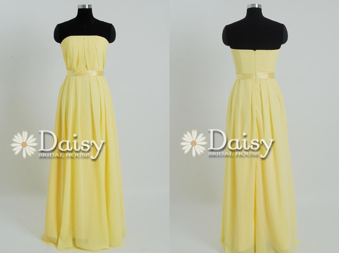 Custom Daffodil Yellow Junior Bridesmaid Dress,Long Junior Bridesmaid ...