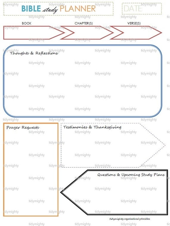 Bible Study Planner / Organizer Printable PDF by tidymighty