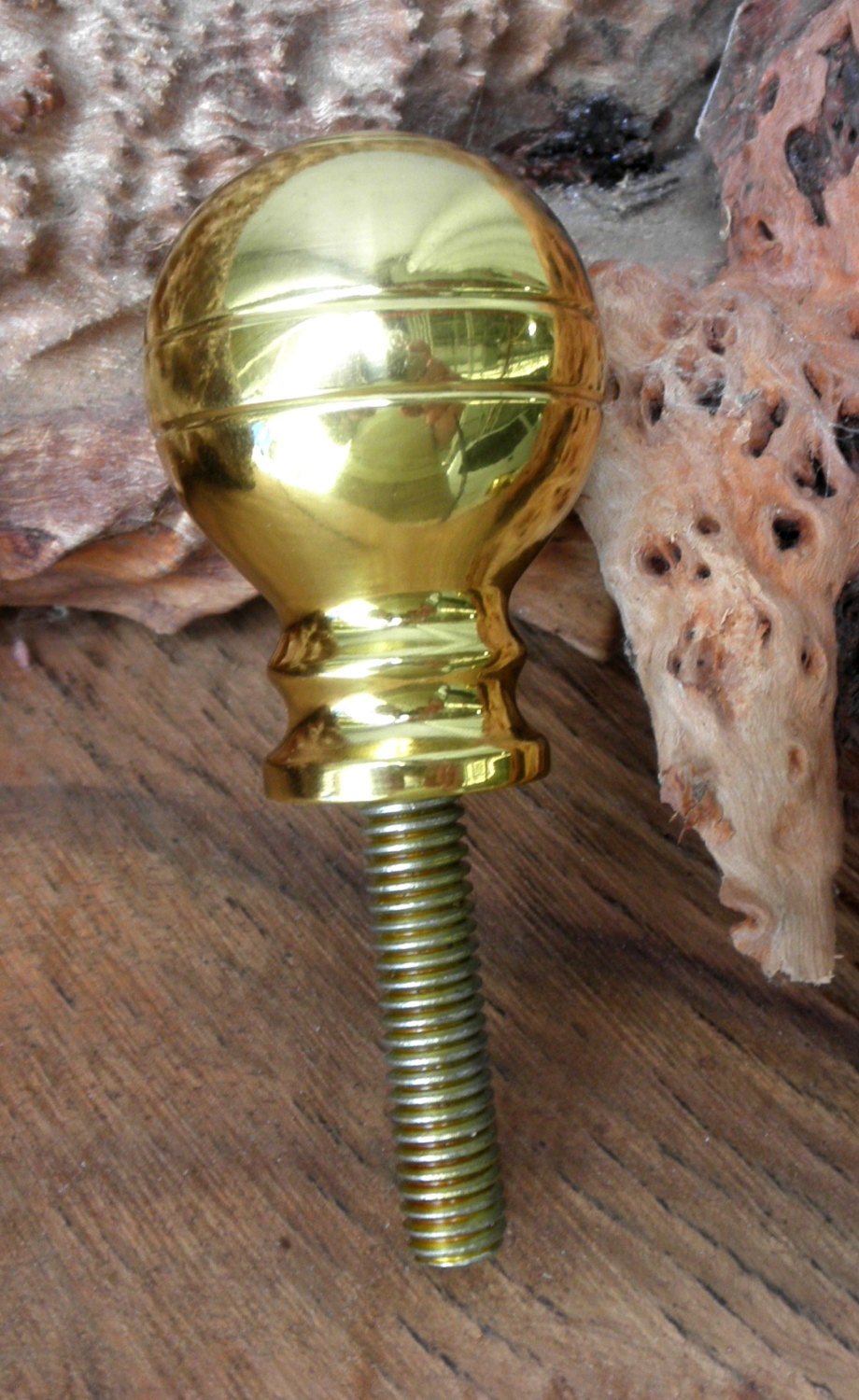 1 Cast Brass Ball Cane Walking Stick Handle by OverTheHawaiianMoon