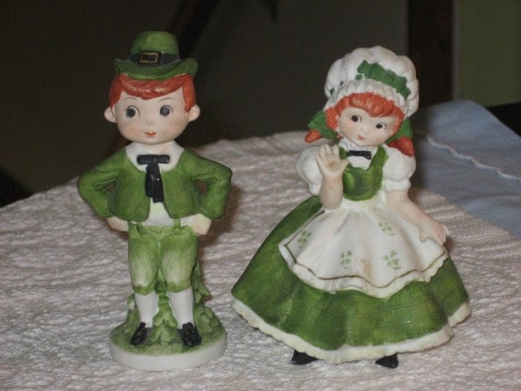 Vintage Irish Boy and Girl Figurines c1950s by BlueSkyTeaCups