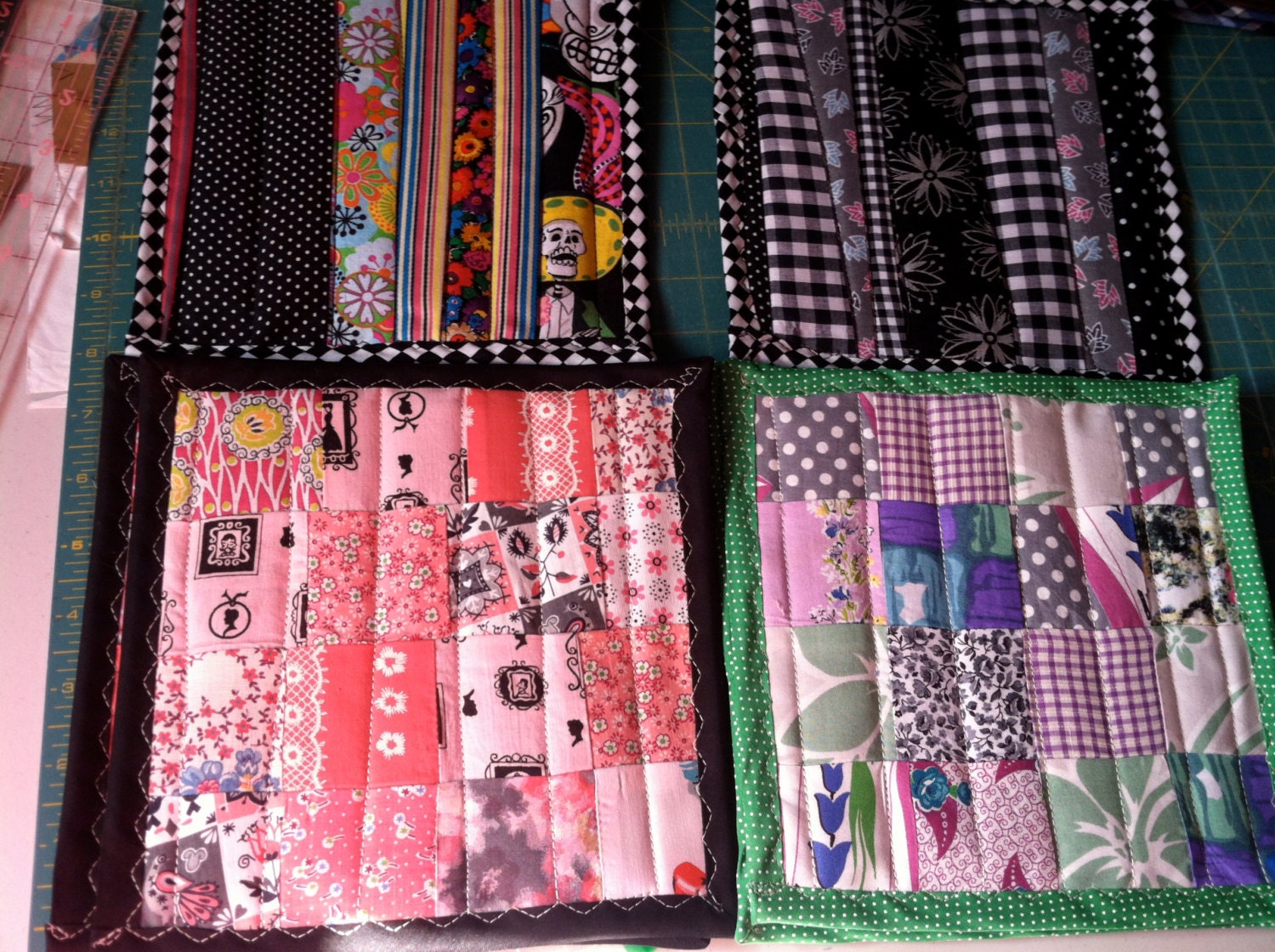 RESERVED for Coterie Stripes and Squares Pot Holder Sets