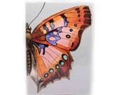 Passport holder - Fly Butterfly - women's passport cover - fits us passports