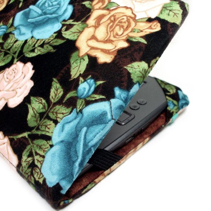 Kindle Cover - fits Kindle 4 - Victorian Roses - turquoise and cream rose floral ereader case - women's gadget accessory - steampunk