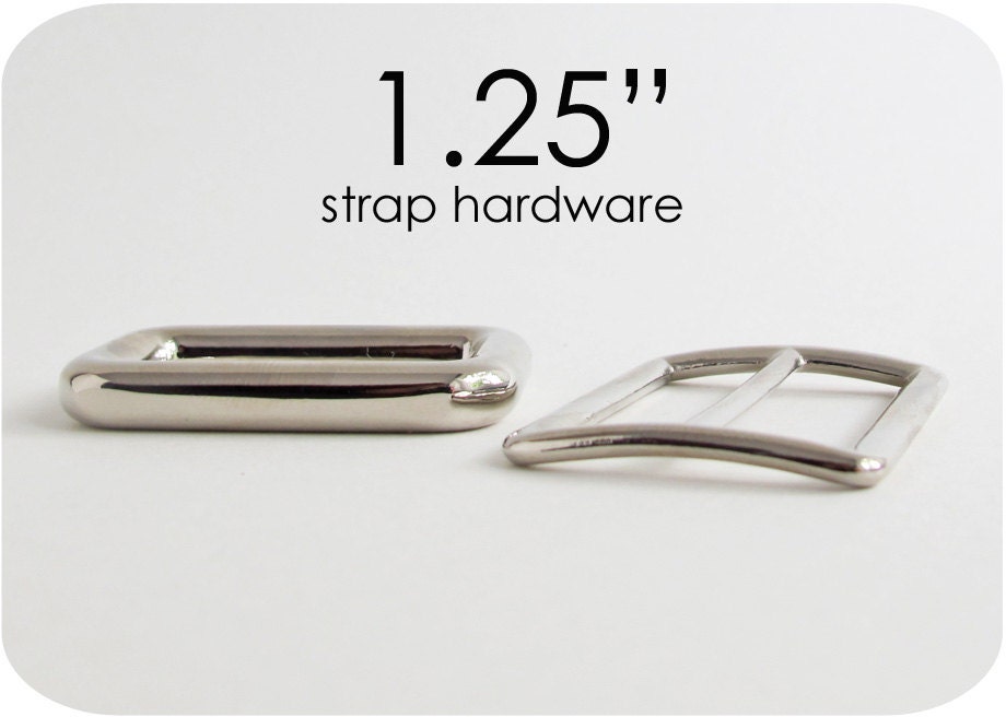 Messenger Bag Strap Hardware 1.25 Inch Wide Nickel Plated