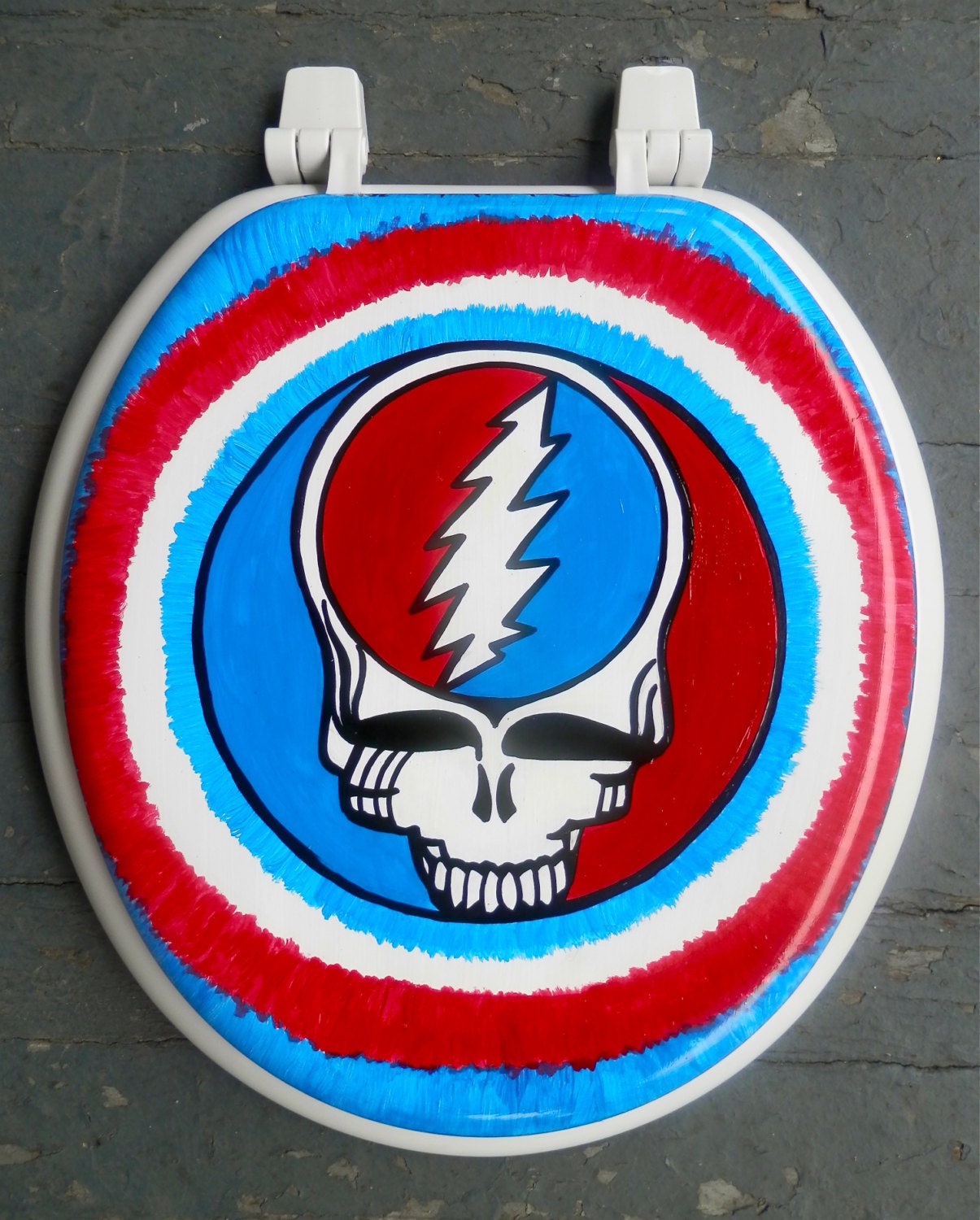 Grateful Dead Toilet Seat Hand Painted Dad Grad Gift