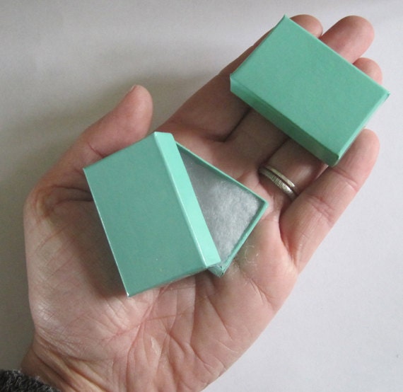 100 TINY Teal Green cotton filled boxes