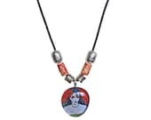 Red TEMPTRESS Glass Pendant