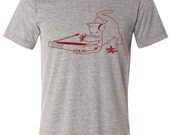 DJ Cat Grey American Apparel Mens Tshirt