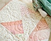 Doll's quilt - Pink Flower and Rain Drops