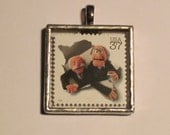 Postage Stamp Pendant - Waldorf and Statler