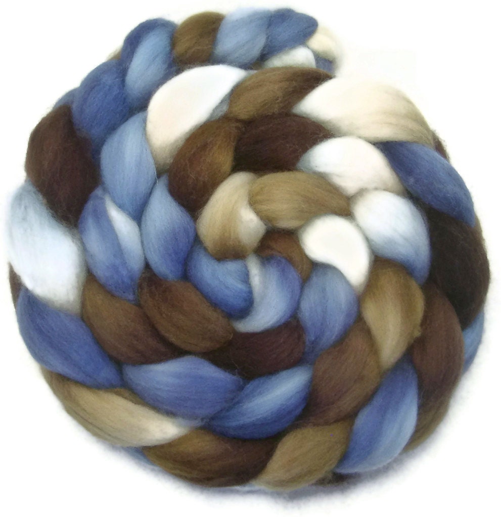 Handpainted Superwash Merino Nylon 80/20 Sock Roving - 4 oz. SANDPIPER - Spinning Fiber