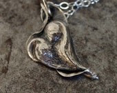Petite Chased and Repoussed Silver Puffed Heart Pendant