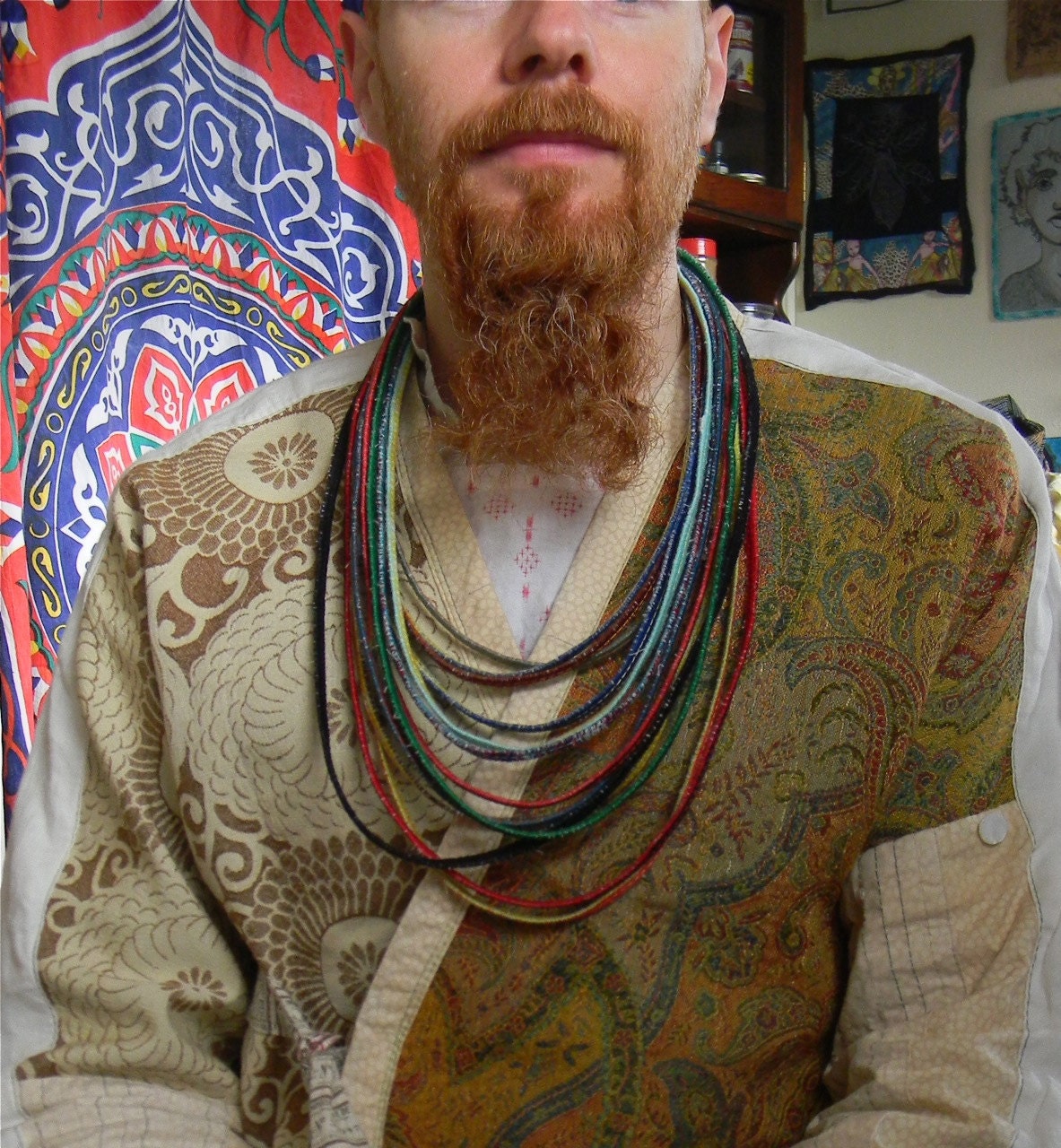 13 one of a kind zigzag thread necklaces