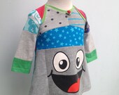 Upcycled Baby dress Handmade Recycled Repurposed Toddler Size 4 m up to 12M (European size 74/80)