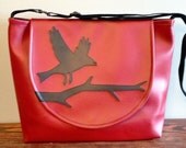 Bird and Branch Burgundy Vinyl Purse