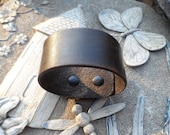 1 1/4" Dark  Brown Leather Bracelet Wristband Cuff Blank