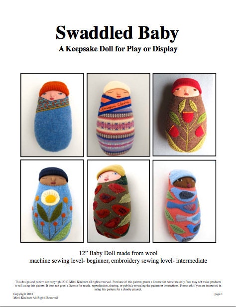 Swaddled Baby doll pdf Pattern Tutorial