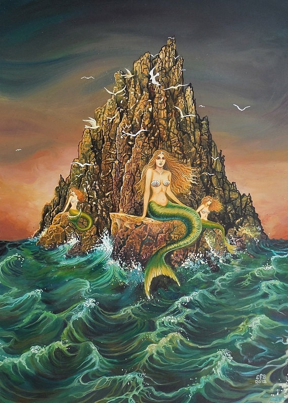 The Mermaids Ocean Goddess Art 5x7 Blank Greeting Card