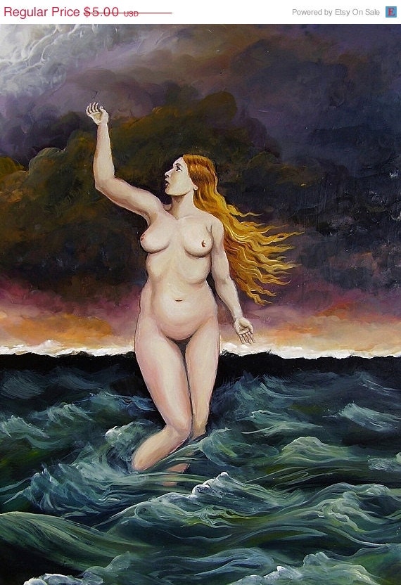 ON SALE Ocean Goddess - 5x7 Blank Greeting Card