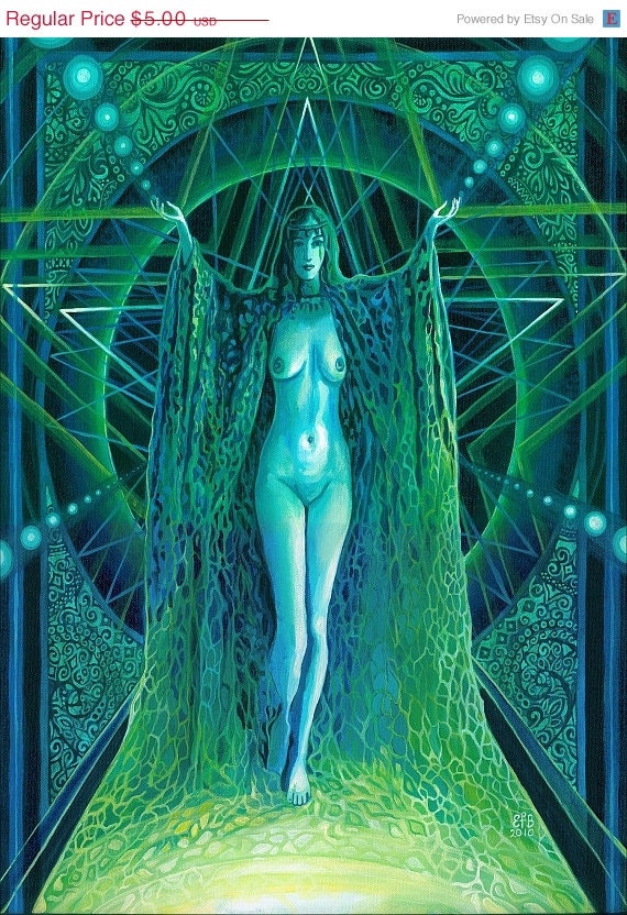 ON SALE Lilith Pagan Witch Goddess - 5x7 Blank Greeting Card
