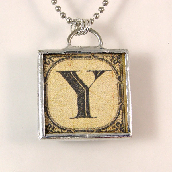 Letter Y Initial Pendant Necklace