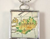 Iceland Vintage Map Pendant Necklace