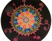 Recycled original acrylic painting on vinyl LP record