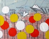 Fishermans Wharf - Original Map Painting 5 x 5 - Paper Airplanes and Circle Art