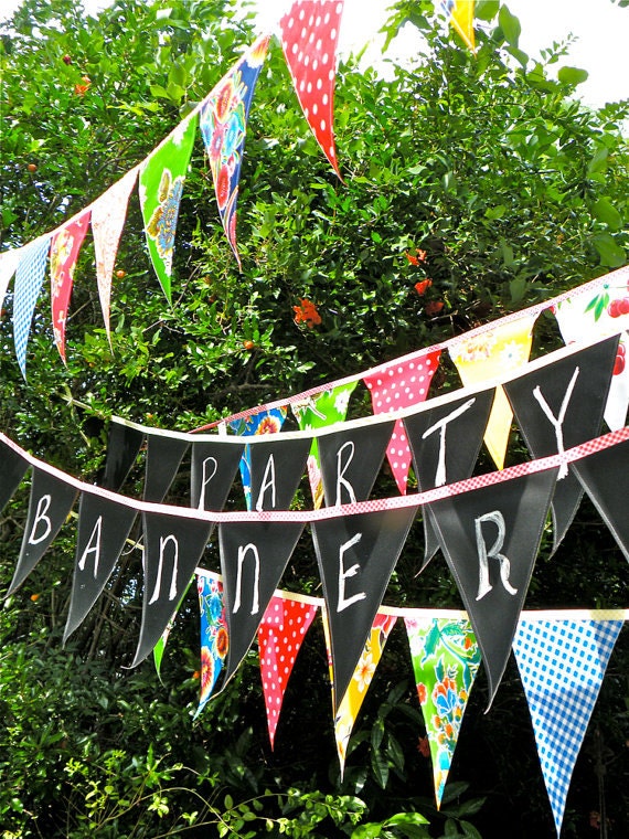 Oilcloth and Chalk Cloth Party Banners