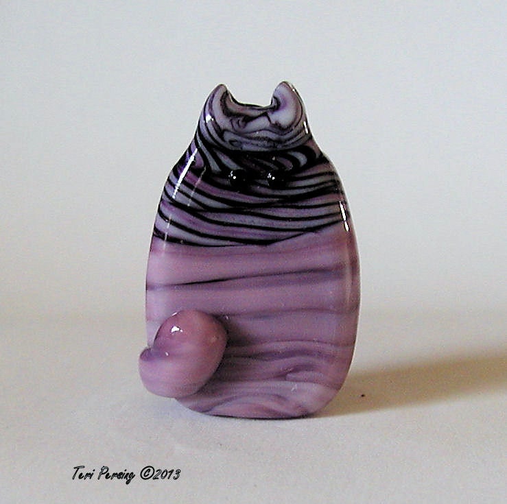 Cat Bead Handmade Lampwork Focal - Rigel FatCat