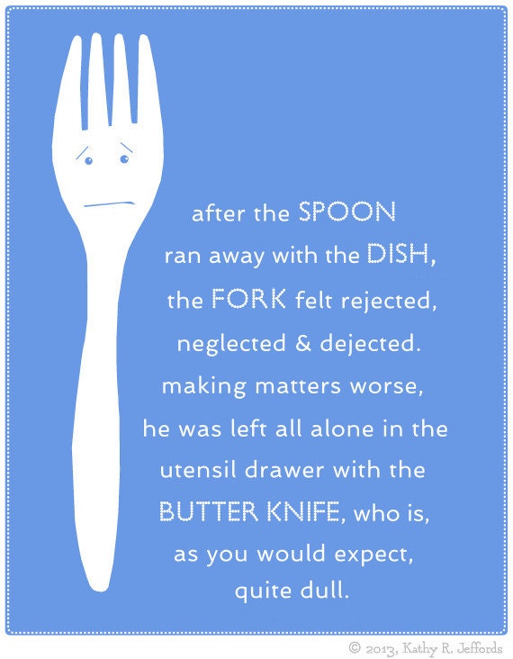 Kitchen Art - Fork Art Print For Humorous Kitchens
