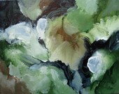 Musing58 Reproduction Print from Original Painting. Green Black