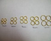 100 Gold Plated 7 mm Jump Rings - 1mm thick