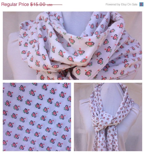 HOLIDAY WEEKEND SALE- Summertime Scarf Wrap-A Revamped Garden- Upcycled Clothing-
