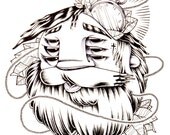 The Tic Without the Tok - Ink Drawing