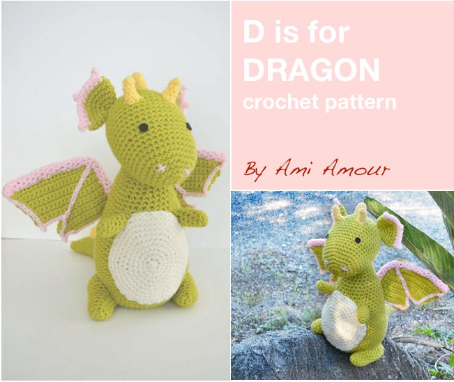 D is for Dragon Pattern Crochet Amigurumi PDF