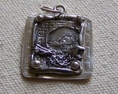 Bird in a Nest, Sculpted Silver Pendant