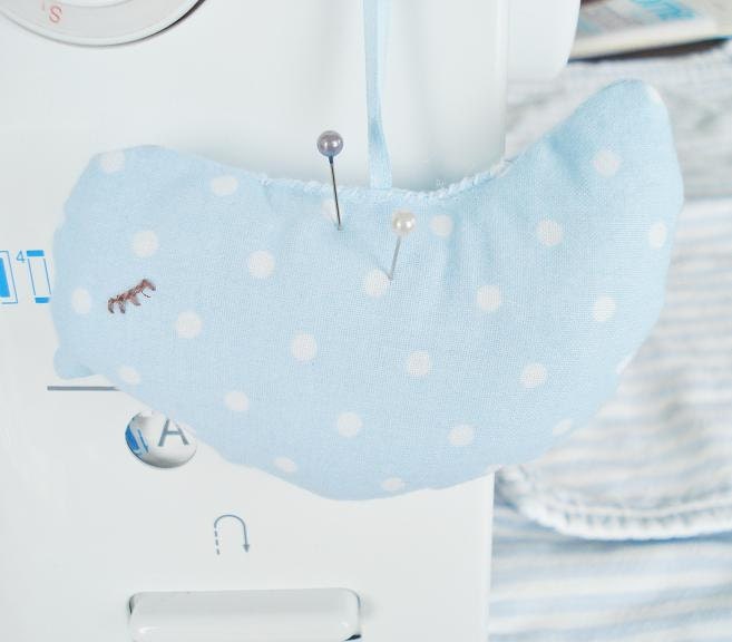 Pale blue bird hanging decoration or pincushion