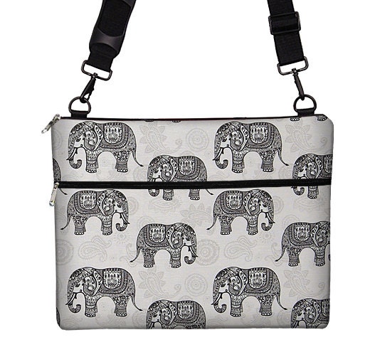 Messenger Laptop Bag Laptop Sleeve Laptop Case Elephant Gray Black - Sizes: 15 PC / 13, 15 ,17 MacBook Pro / 13 Air / 13, 15 Retina