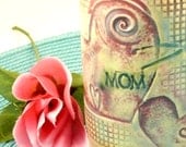 Personalized MOM Coffee Cup with dragonfly IN STOCK / Pottery Mug  /   teacup 16 ounces / for mother or mom