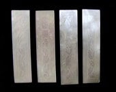 Long Rectangle Antique Chinese Hand Carved Mother Of Pearl Gaming Counter Chip Lot of 4