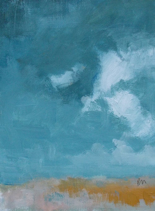 original oil painting landscape clouds sky