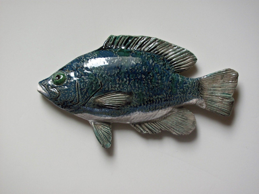Rock Bass Ceramic fish art wall hanging
