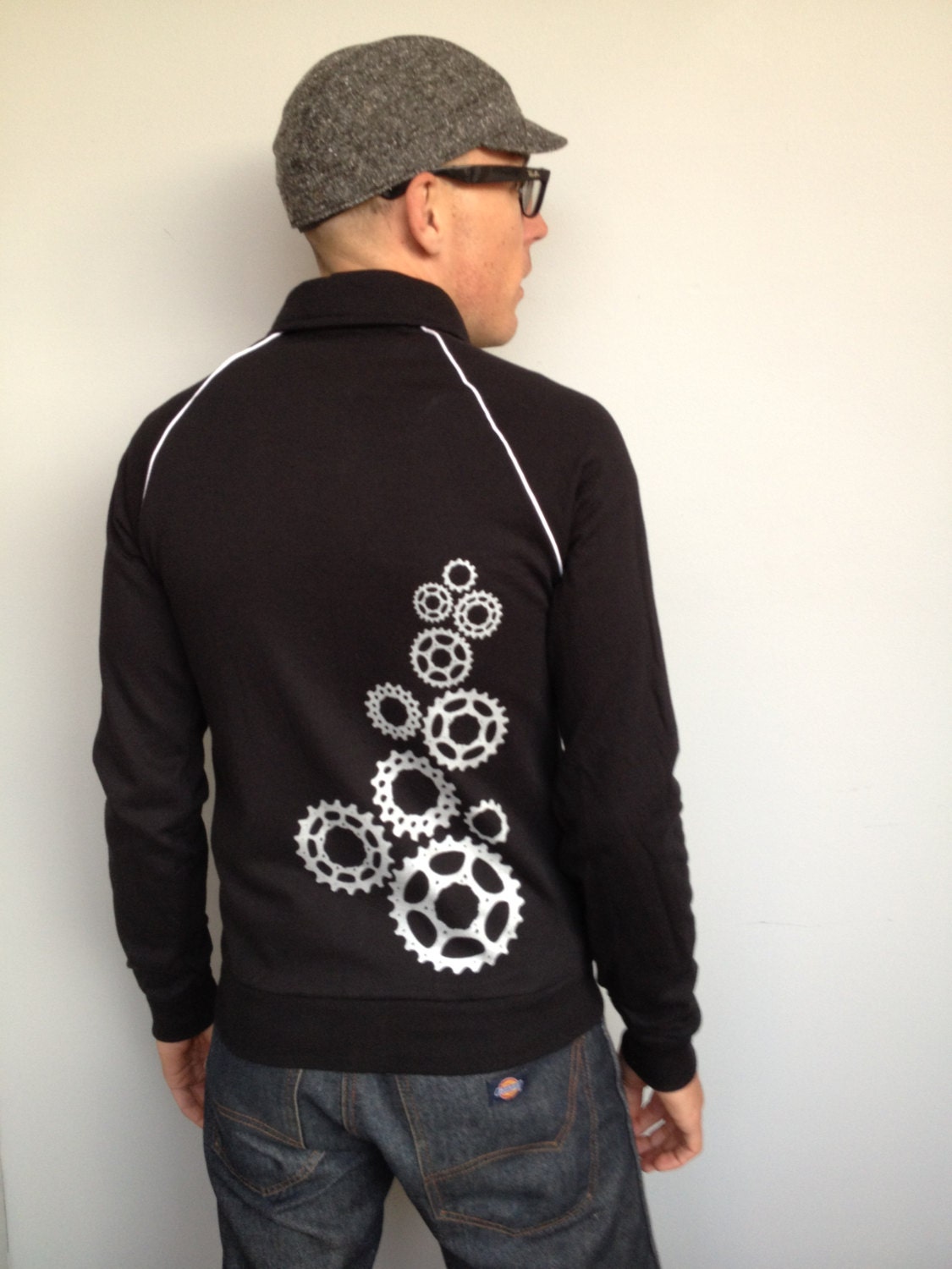 Bicycle Cog Track Jacket- Black