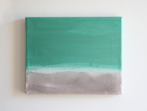8 x 10 Original Acrylic Painting // Emerald / Black / Grey - Brenna 8 x 10 Original Acrylic Painting // Emerald / Black / Grey - Brenna