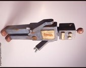 Hand Made Wood Robot Vintage Look Toy Blue 1