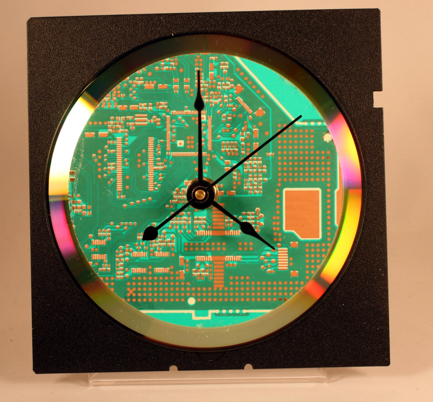 Computer Circuit Board Desk Clock (Bright Green)